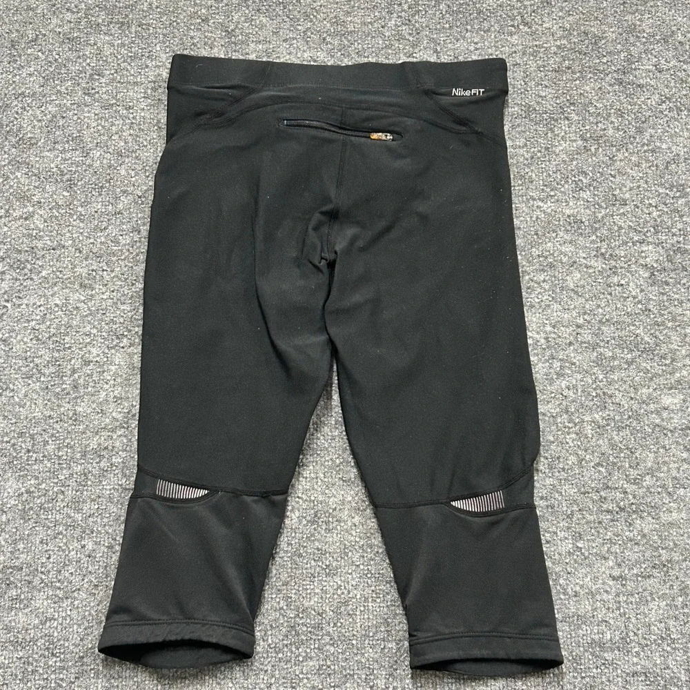 Nike Leggings Womens Size S Black Fit Dry Cropped Athletic Running Mesh Pocket